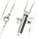 Kruisje 22 mm met zirkoon en ketting roestvrij staal 