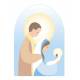 Plaque murale Ste Famille bleu 13 cm