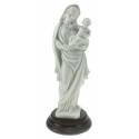 Beeld 23 cm - Maria met Kind - Wit / Basis Hout 