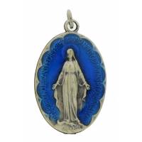 Médaille 32 mm Ov - Miraculeuse - Email Bleu