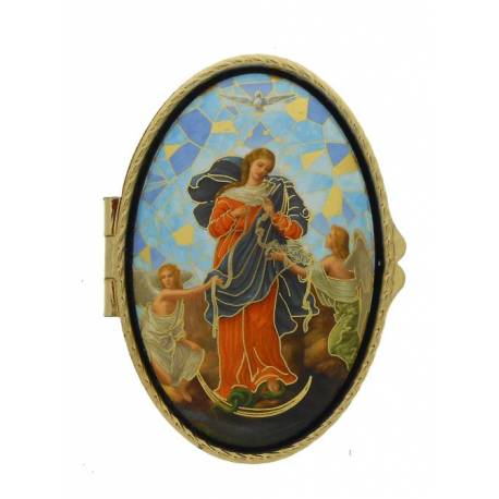 Boîte à Pilules - Marie qui défait les noeuds - Mosaïque - Ov70x45 mm