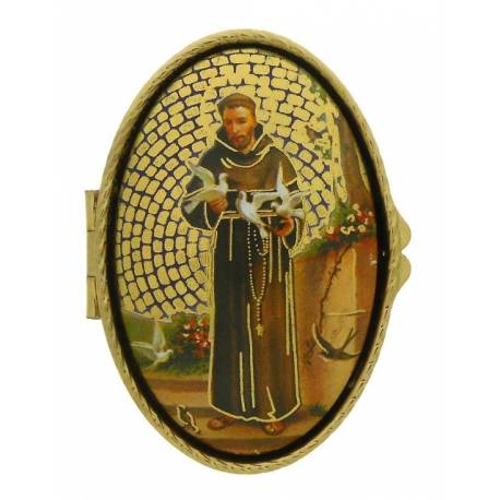 Boîte à Pilules - St François - Mosaique - Ov70 X 45 mm