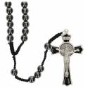 Chapelet s/corde Hématite Croix St Benoît