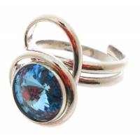 Ring Swarovsky Lichtblauw 