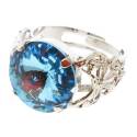Ring Swarovsky Lichtblauw 