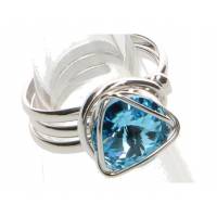 Ring Swarovsky Lichtblauw 