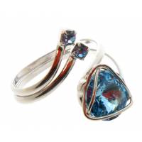 Ring Swarovsky Lichtblauw 