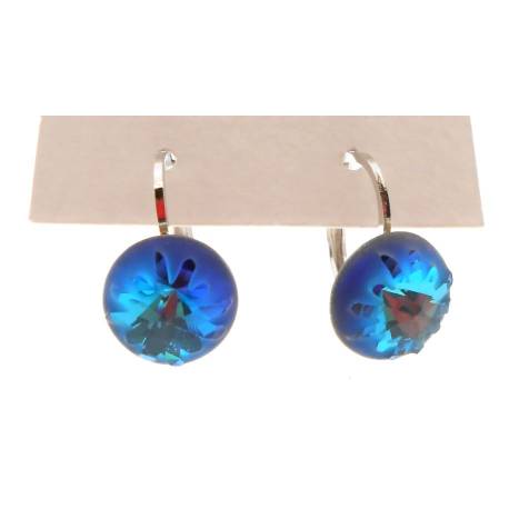 Boucles D'oreilles Swarovsky Bleu Clair