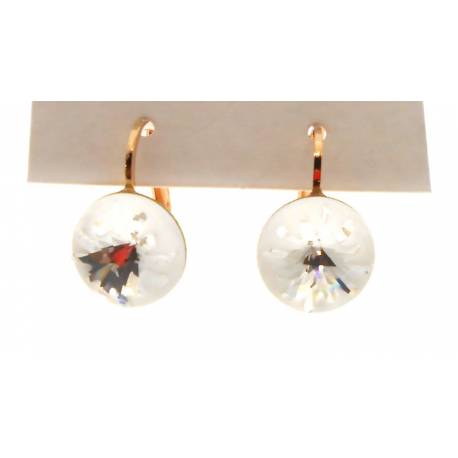 Boucles D'oreilles Swarovsky Cristal Sur Cuivre