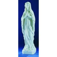 N.D. de Lourdes - 60 cm - "marbre" blanc
