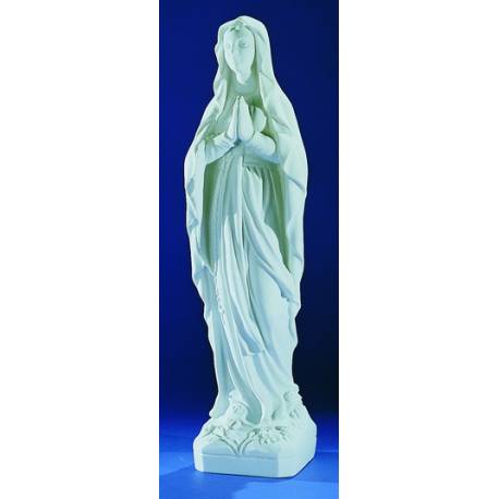 N.D. de Lourdes - 60 cm - "marbre" blanc