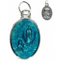 Médaille 19 mm Ov - Appar Lourdes - Email Bleu