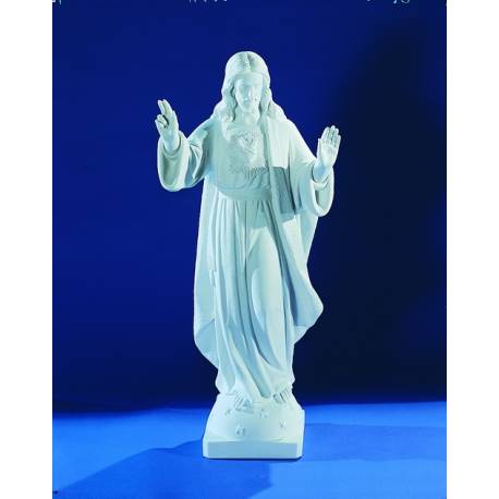 Sacré Coeur Victorieux - 83 cm - "Marbre" Blanc