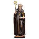 Statue en bois sculpté Saint Benoît avec calice et serpent 18 cm couleur