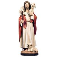 Statue en bois sculpté Bon Berger 23 cm couleur