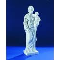 St Joseph - 60 cm - "Marbre" blanc