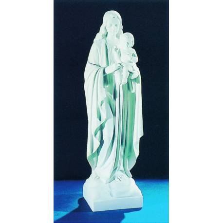 Vierge et enfant - 63 cm - "Marbre" Blanc 