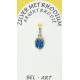 Medaille Zilver + Rhodium Wonderbare 10 mm Email Blauw 