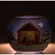 Photophore Bleu + 1 Chf Plats - Sujet Creche - Diam 10 Cm - Ht 8 Cm