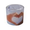 Glas+Theelichtje 6 X 6.5 - Liefde 