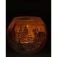 Photophore En Verre Paysage Enneige 12 Cm