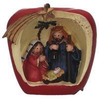 Nativité / pomme ( 5,5 X 5 X 5,5 cm )