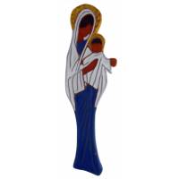 Wandbeeld Keramiek Maria + Kind 18 Cm-Donkerblauw 