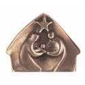 Beeld 9 X 7 Cm Brons - Relief Kerststal 