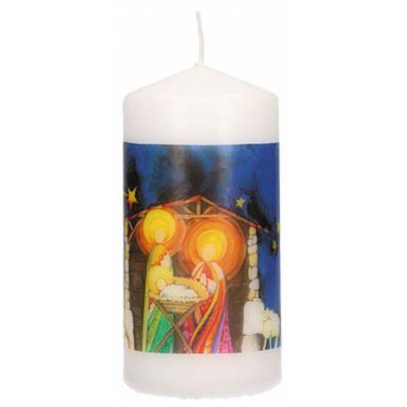 Kerstkaars Kerststal 100 X 60 Mm 