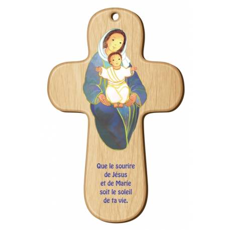 Croix Murale Bois 9.4 X 15 Cm Que Le Sourire De Jesus...