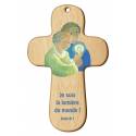 Croix Murale Bois 9.4 X 15 Cm Je Suis La Lumiere Due Monde