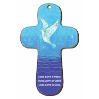 Croix Murale Bois 9.4 X 15 Cm Viens Esprit D'amour