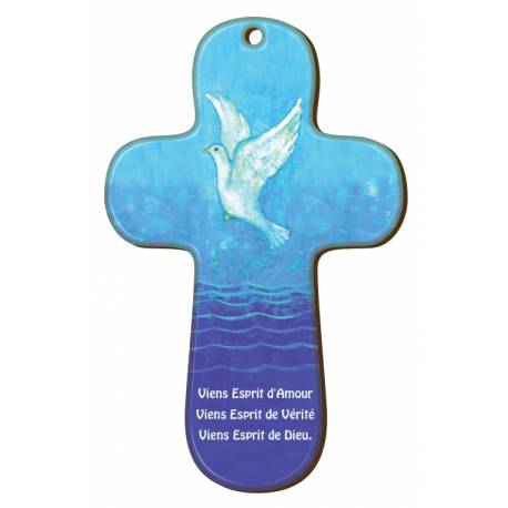 Croix Murale Bois 9.4 X 15 Cm Viens Esprit D'amour