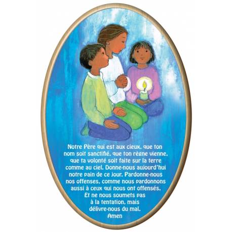 Cadre Bois Ovale 10 X 15 Cm Notre Pere