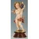Beeld 31 Cm Engel + Druiven Basis Hout 