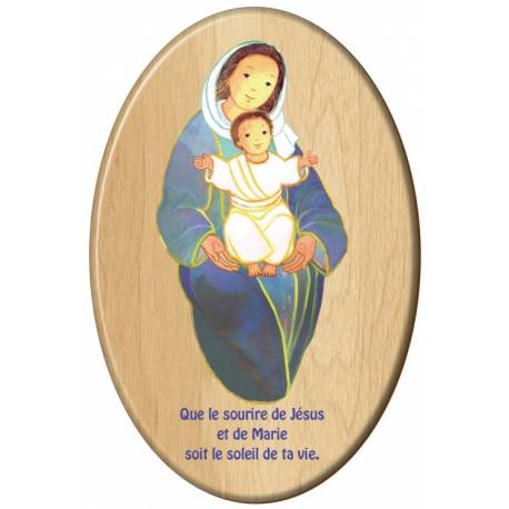 Cadre Bois Ovale 10 X 15 Cm Que Le Sourire De Jesus...