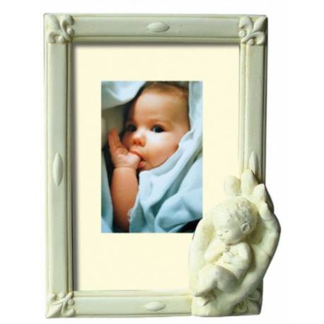 Lijst / Wit - Liggende Hand + Baby - 9 X 13 Cm 