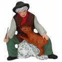 Santon Gateau 7 Cm Homme Assis Avec Chien