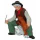 Santon Gateau 7 Cm Man Zittend Met Hond 