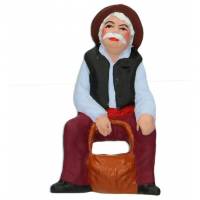 Santon Gateau 7 Cm Oude Man Zittend Met Mand 