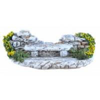 Santon Gateau Banc Fleuri Jaune