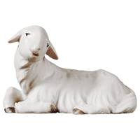 Agneau couché : crèche de Noël en bois Komet 12 cm