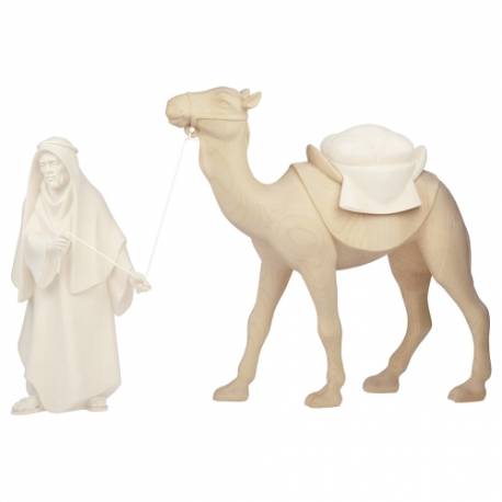Houtsnijwerk Kameel voor kerstfiguren van 16 cm/Natuur 
