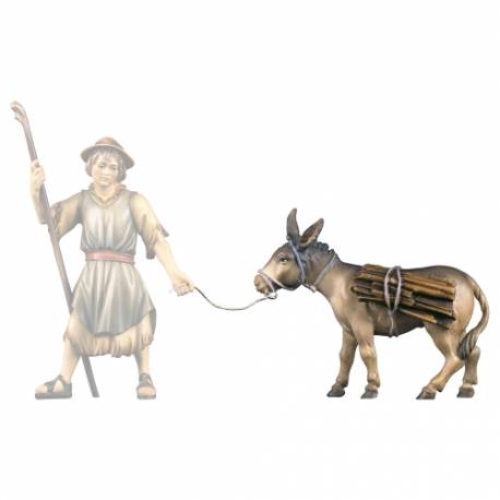 Âne Avec Du Bois : crèche de Noël en bois Ulrich 15 cm