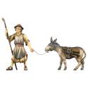 Berger Tirant Âne Avec Du Bois 15 cm : crèche de Noël en bois Ulrich 15 cm