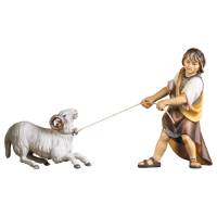 Jongen/Trekkend Aan Ram Op Knieën 15 cm : houtsnijwerk kerstgroep Ulrich 15 cm 