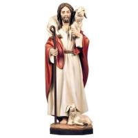 Statue en bois sculpté Bon Berger 18 cm couleur
