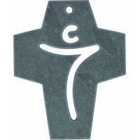 Kruisbeeld 8 X 10 Cm Leisteen Christus Uitgesneden 