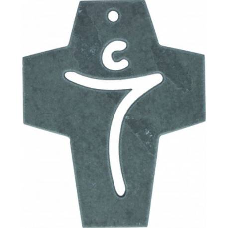 Kruisbeeld 8 X 10 Cm Leisteen Christus Uitgesneden 