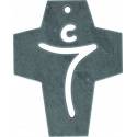Kruisbeeld 8 X 10 Cm Leisteen Christus Uitgesneden 